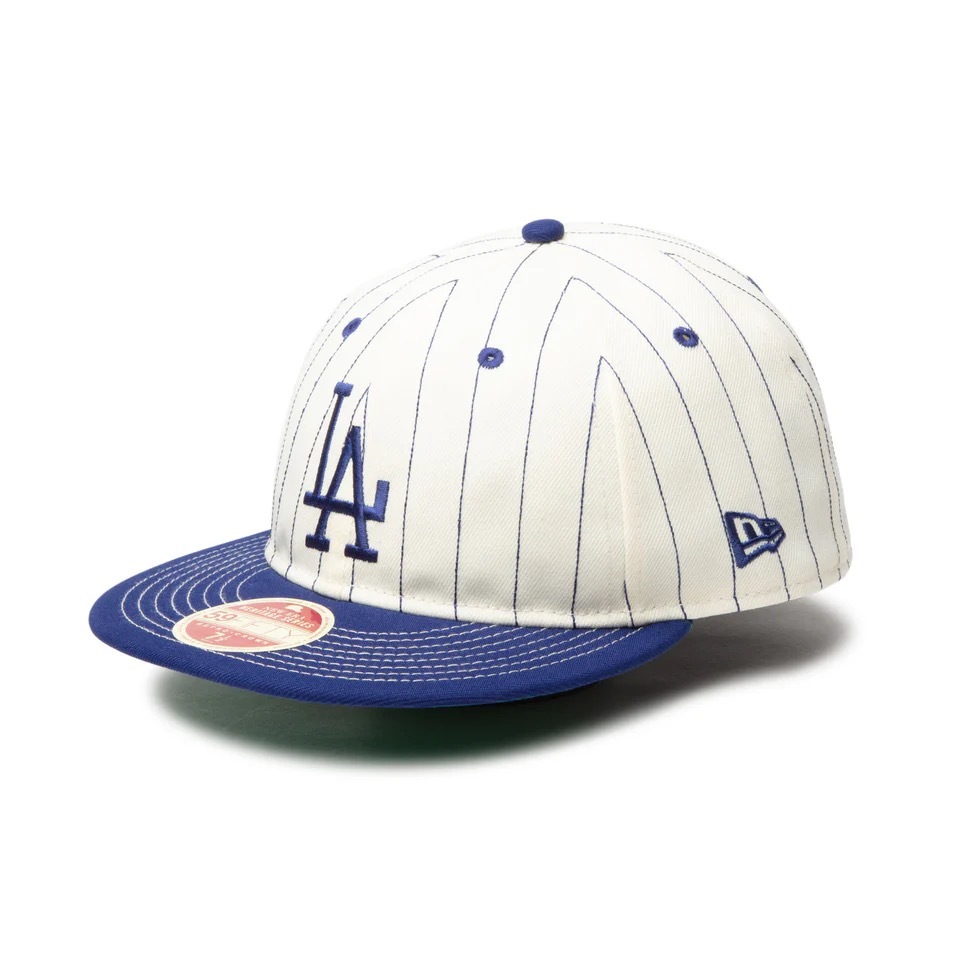 NEW ERA ˥塼 RC 59FIFTY Flat Visor MLB Heritage Collection Los Angeles Dodgers Cooperstown Chrome Pinstripe/Dark Royal Visor
