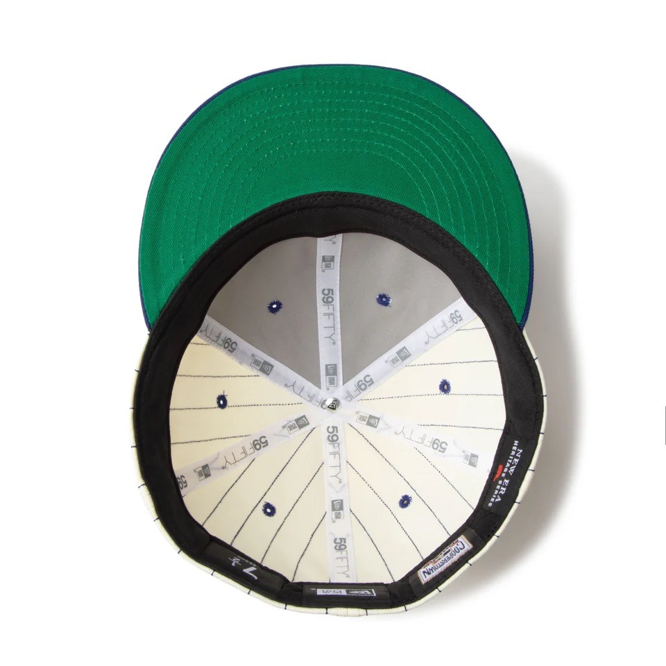 NEW ERA ˥塼 RC 59FIFTY Flat Visor MLB Heritage Collection Los Angeles Dodgers Cooperstown Chrome Pinstripe/Dark Royal Visor