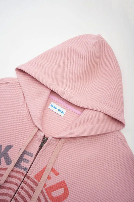 WOKE EDGE �����������å� Washed Thermal Zip Hoodie