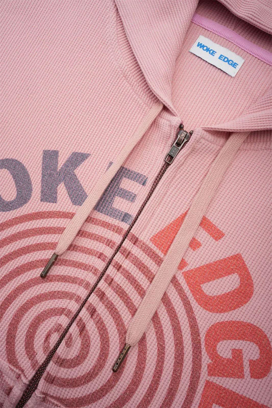 WOKE EDGE �����������å� Washed Thermal Zip Hoodie