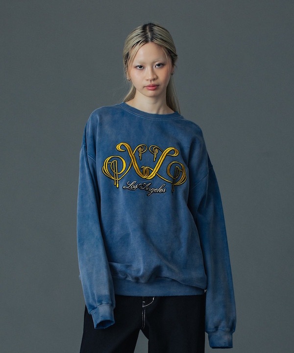 XLARGE �������ȥ�顼�� EMBROIDERED BLEACHED CREWNECK SWEATSHIRT