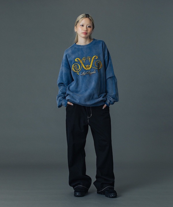 XLARGE �������ȥ�顼�� EMBROIDERED BLEACHED CREWNECK SWEATSHIRT
