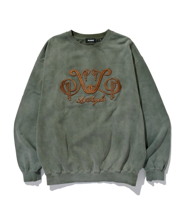XLARGE �������ȥ�顼�� EMBROIDERED BLEACHED CREWNECK SWEATSHIRT