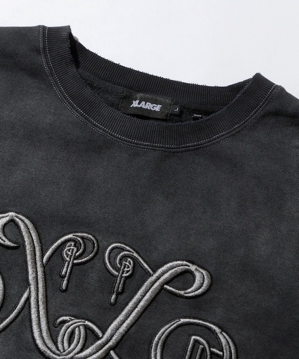 XLARGE �������ȥ�顼�� EMBROIDERED BLEACHED CREWNECK SWEATSHIRT