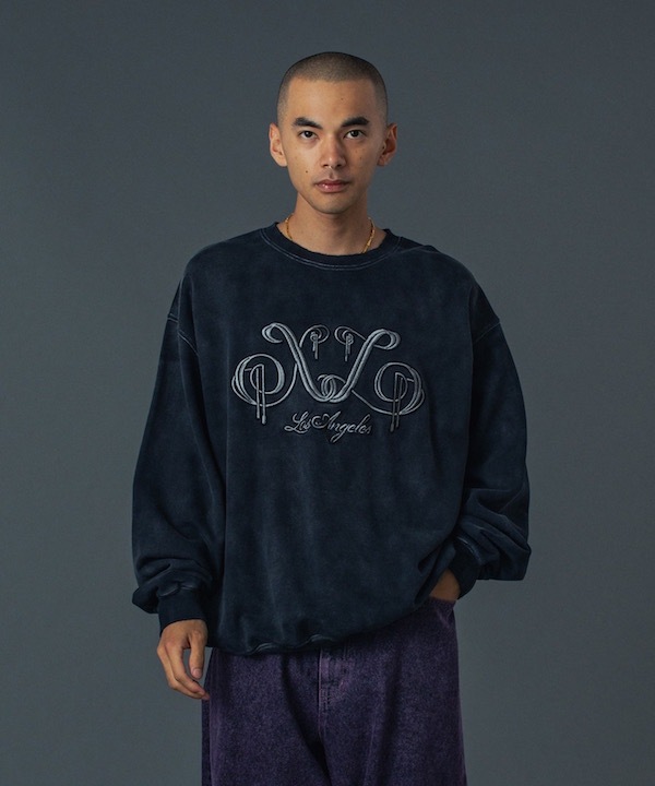 XLARGE �������ȥ�顼�� EMBROIDERED BLEACHED CREWNECK SWEATSHIRT