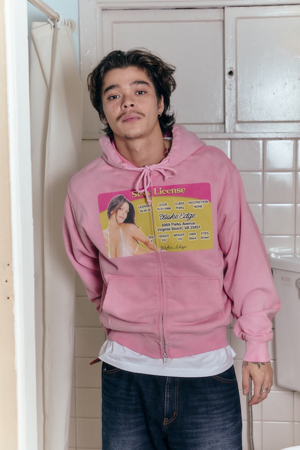 WOKE EDGE �����������å� Sexy Licence Zip Hoodie