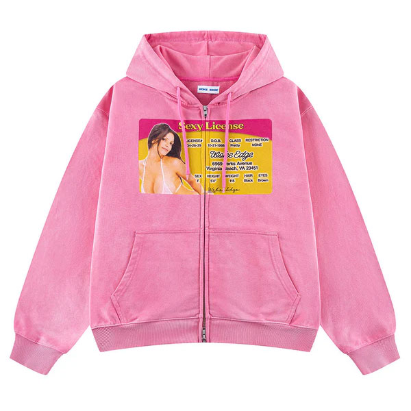 WOKE EDGE �����������å� Sexy Licence Zip Hoodie