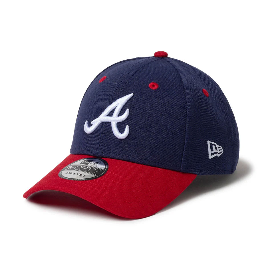 NEW ERA ˥塼 9FORTY 2-Tone Woven Label Atlanta Braves Navy/Scarlet Visor