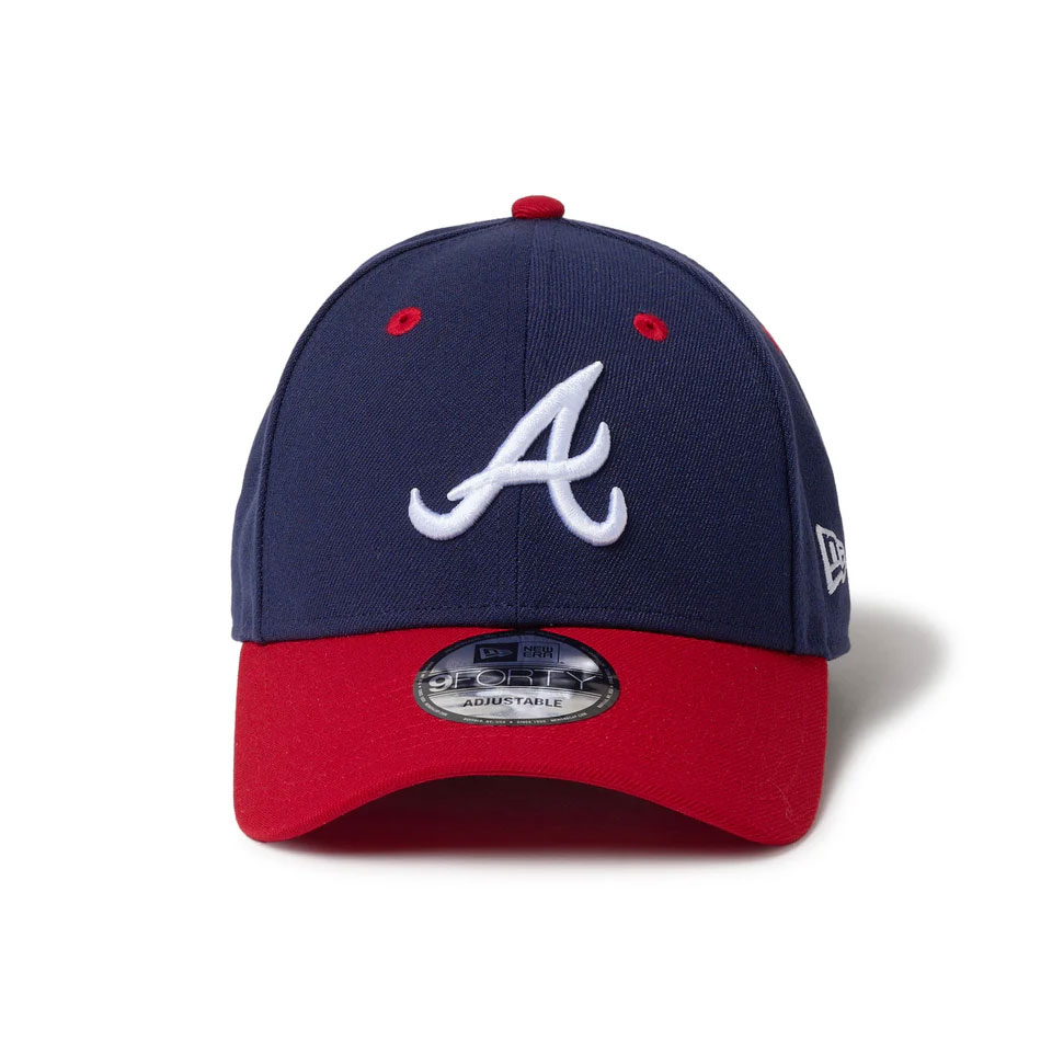 NEW ERA ˥塼 9FORTY 2-Tone Woven Label Atlanta Braves Navy/Scarlet Visor