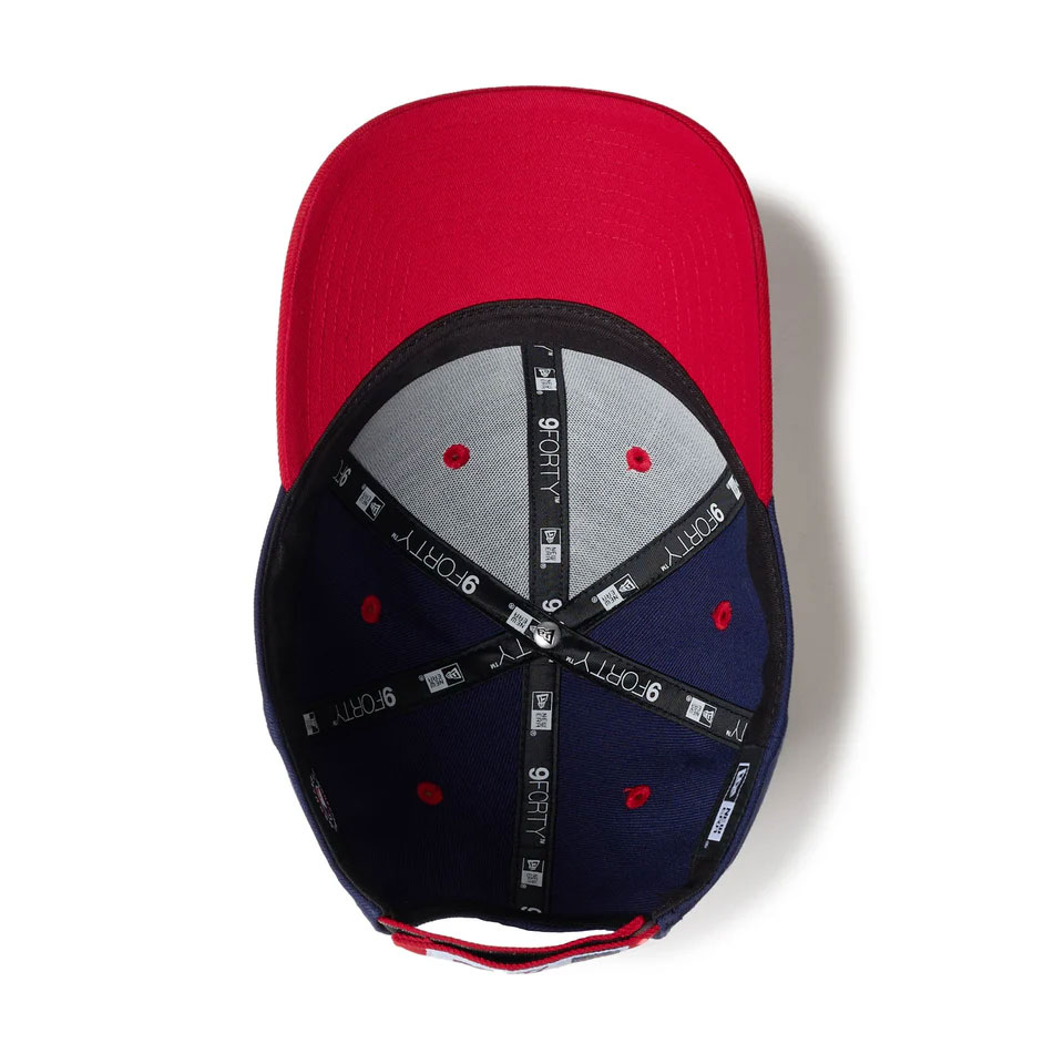 NEW ERA ˥塼 9FORTY 2-Tone Woven Label Atlanta Braves Navy/Scarlet Visor