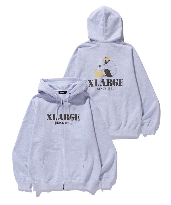 XLARGE �������ȥ�顼�� CRATE DIGGER ZIP HOODED SWT