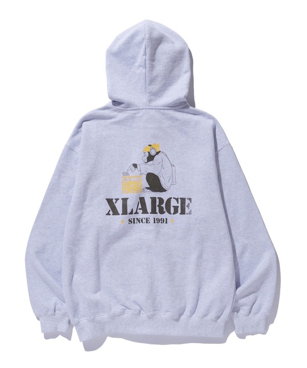 XLARGE �������ȥ�顼�� CRATE DIGGER ZIP HOODED SWT