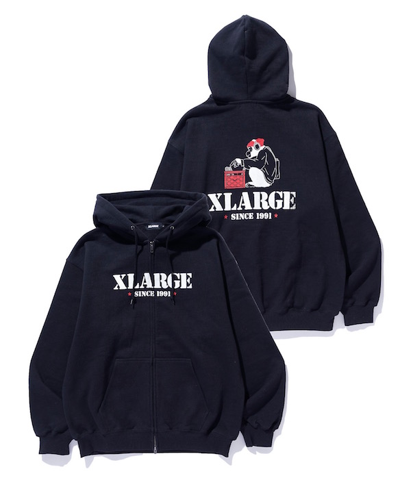 XLARGE �������ȥ�顼�� CRATE DIGGER ZIP HOODED SWT