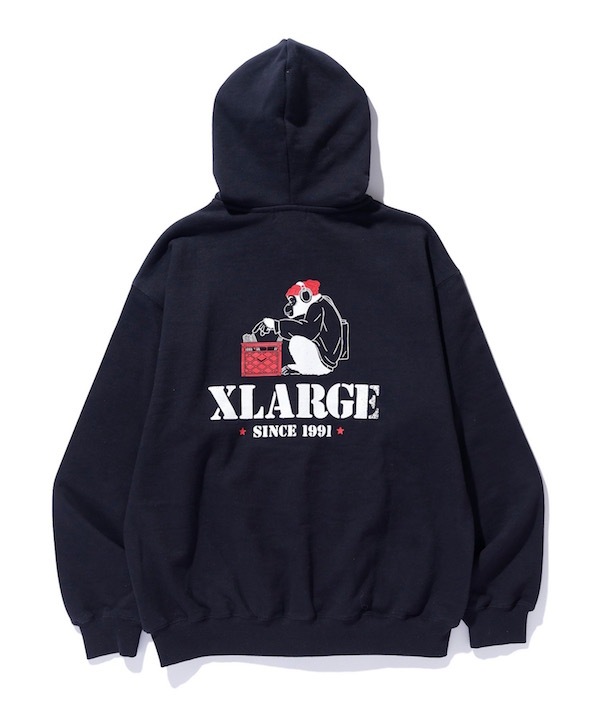 XLARGE �������ȥ�顼�� CRATE DIGGER ZIP HOODED SWT