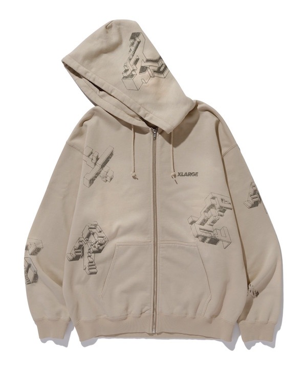 XLARGE �������ȥ�顼�� GEOMETRIC ZIP UP HOODED SWEATSHIRT