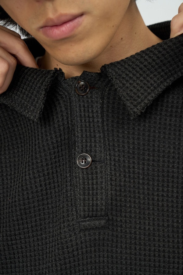 Diaspora skateboards �ǥ������ݥ� Waffle L/S Polo