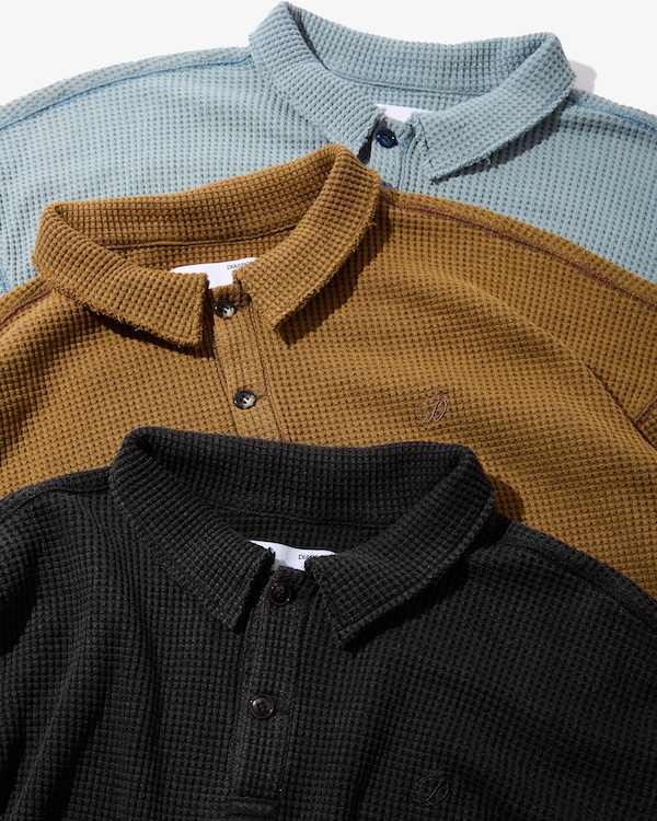 Diaspora skateboards �ǥ������ݥ� Waffle L/S Polo