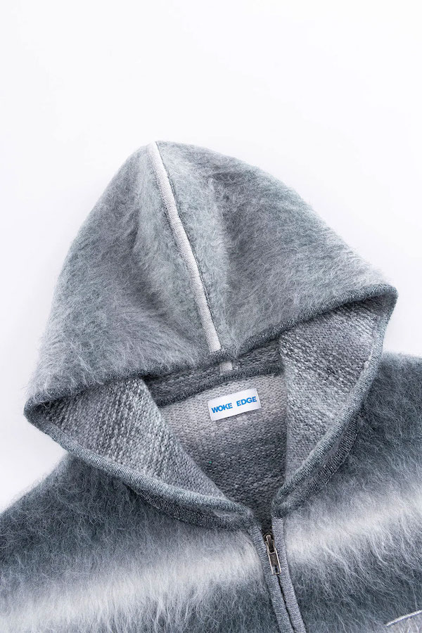 WOKE EDGE �����������å� Gradation Mohair Zip Knit