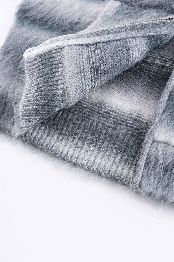WOKE EDGE �����������å� Gradation Mohair Zip Knit
