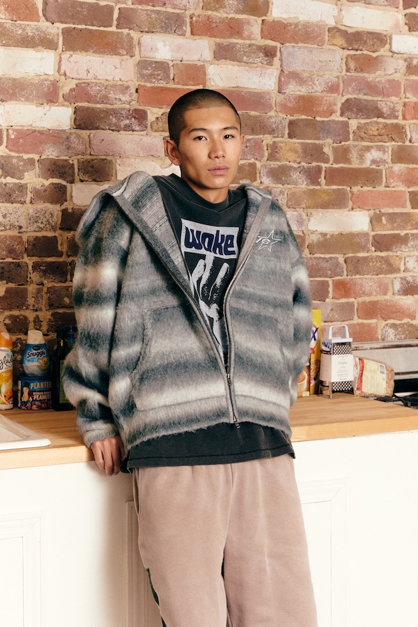 WOKE EDGE �����������å� Gradation Mohair Zip Knit