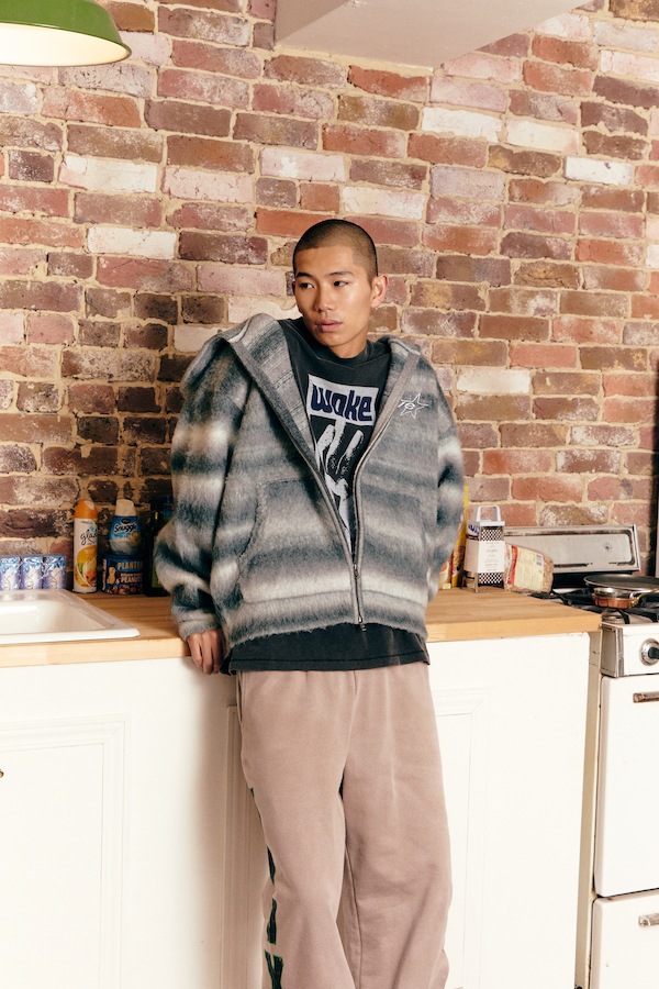WOKE EDGE �����������å� Gradation Mohair Zip Knit