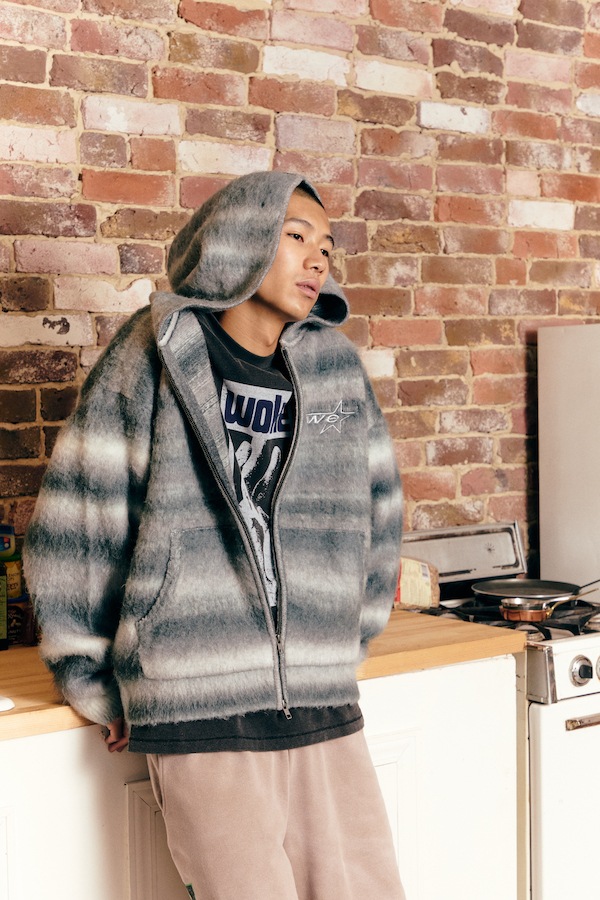 WOKE EDGE �����������å� Gradation Mohair Zip Knit