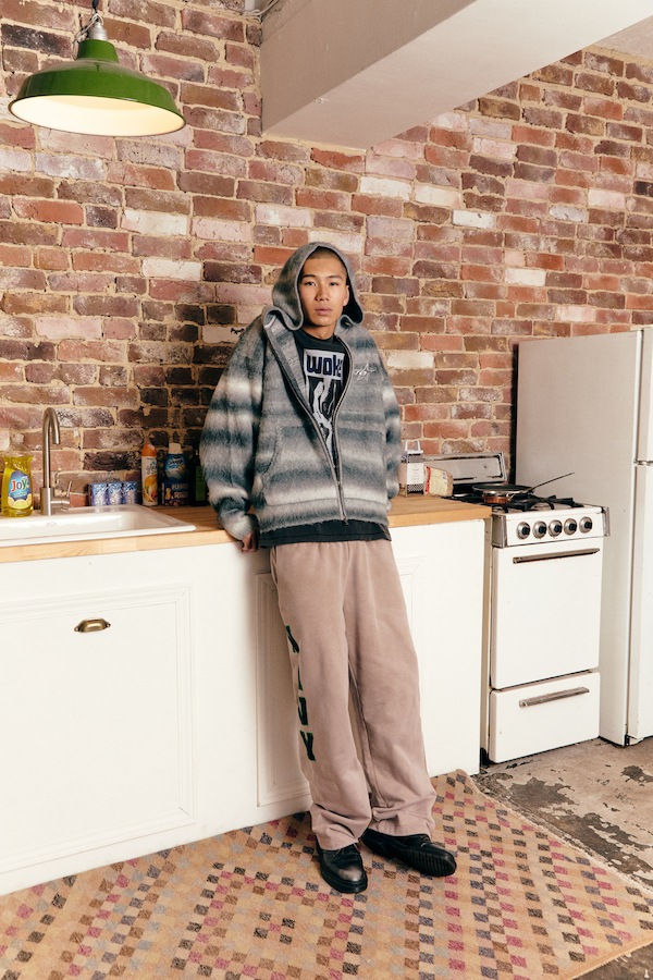 WOKE EDGE �����������å� Gradation Mohair Zip Knit