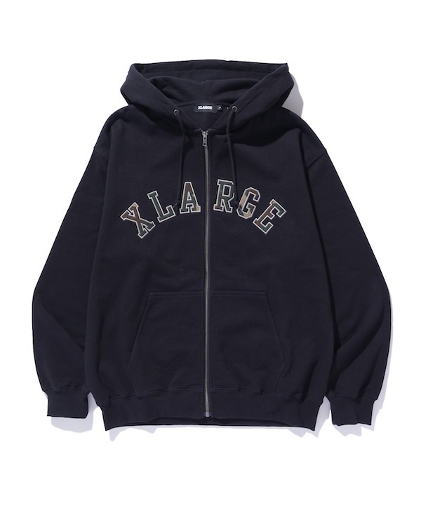 XLARGE �������ȥ�顼�� CAMO PATCH ZIP UP HOODED SWEATSHIRT