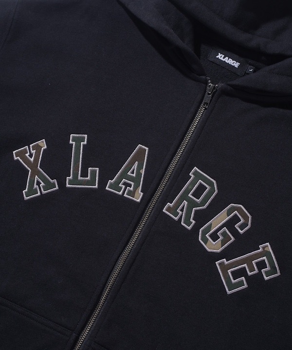 XLARGE �������ȥ�顼�� CAMO PATCH ZIP UP HOODED SWEATSHIRT