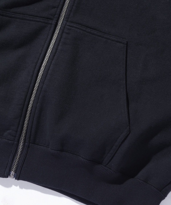 XLARGE �������ȥ�顼�� PERFORATED LEATHER LOGO ZIP UP HOODED SWEATSHIRT