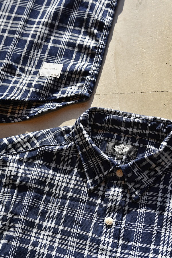 WHATZIS ��åȥ��� S/S PLAID SHIRT