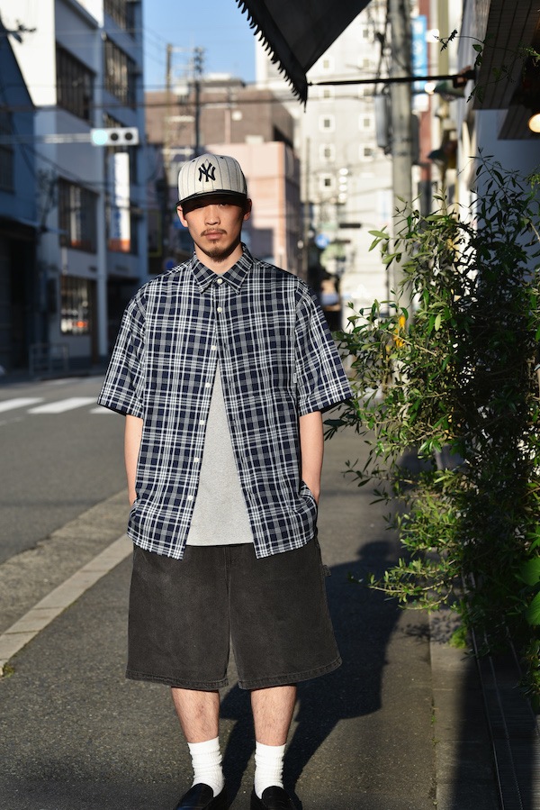 WHATZIS ��åȥ��� S/S PLAID SHIRT