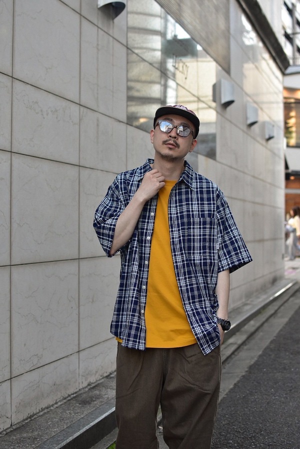 WHATZIS ��åȥ��� S/S PLAID SHIRT