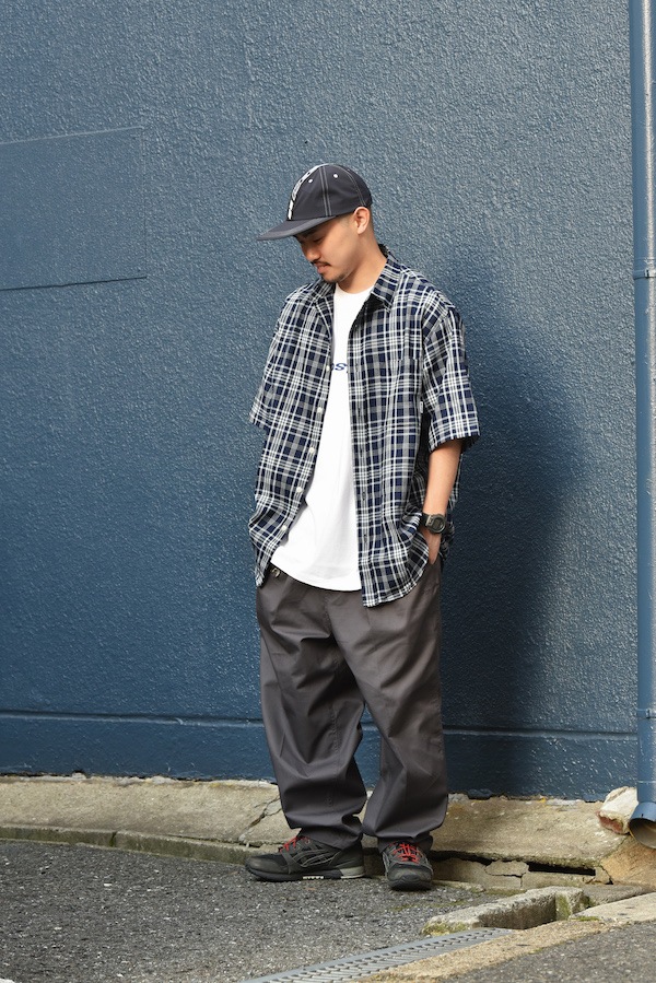 WHATZIS ��åȥ��� S/S PLAID SHIRT