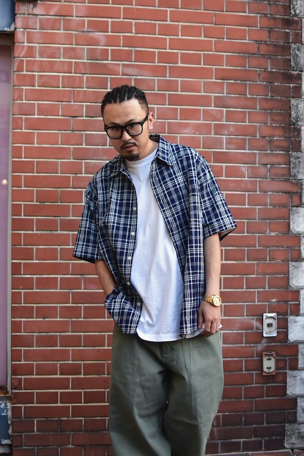 WHATZIS ��åȥ��� S/S PLAID SHIRT