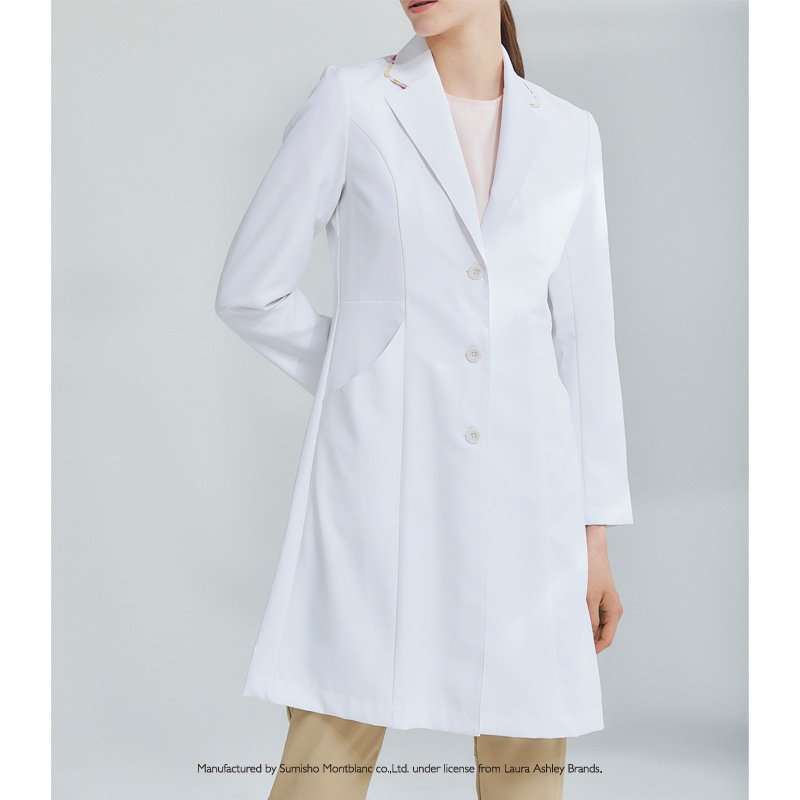 【新品未使用】ローラ・アシュレイ レディース白衣ドクターコート LW101-11 ローラ アシュレイ] LAURA ASHLEY 【ローラ アシュレイの優雅な
