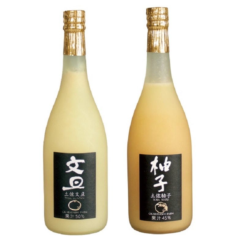高知/岡林農園〉土佐 果汁飲料 720ml×2本セット（文旦・柚子） ギフト用