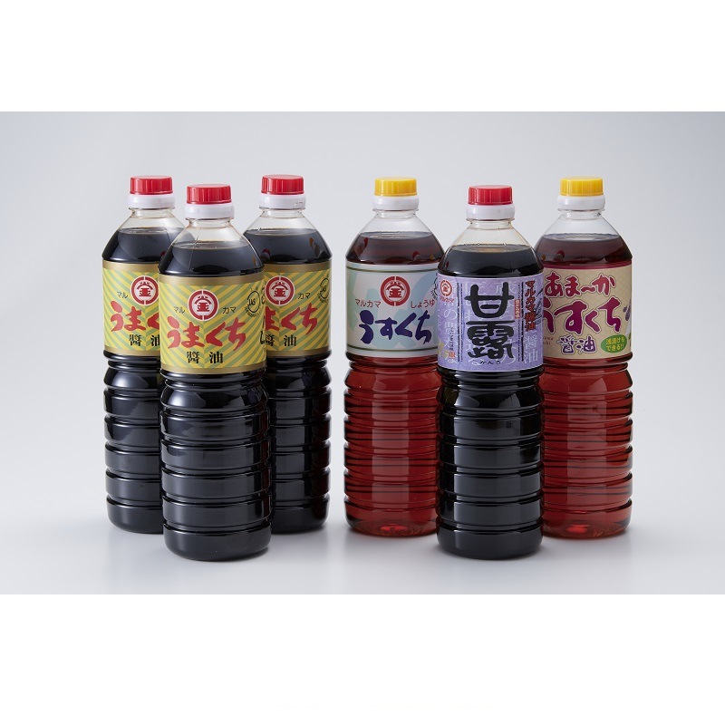 熊本/釜田醸造所〉マルカマ醤油6本Bセット