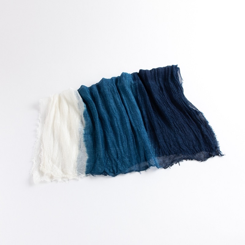 徳島/やまうち〉藍染まゆショール