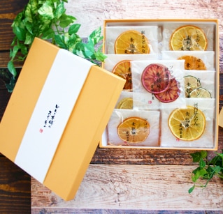 愛媛/げんき本舗〉国産ドライ柑橘輪切り素乾燥セット（雲竜・紙箱）