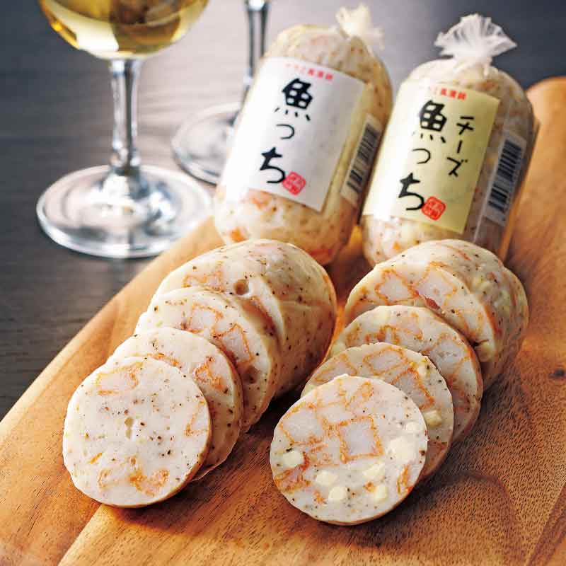 鹿児島/浜崎蒲鉾店〉サラミ風蒲鉾魚っちプレーン3本チーズ3本セット