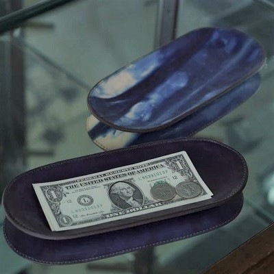 広島/レザースタジオサード〉レザートレイ プラトー（薄藍/濃藍)