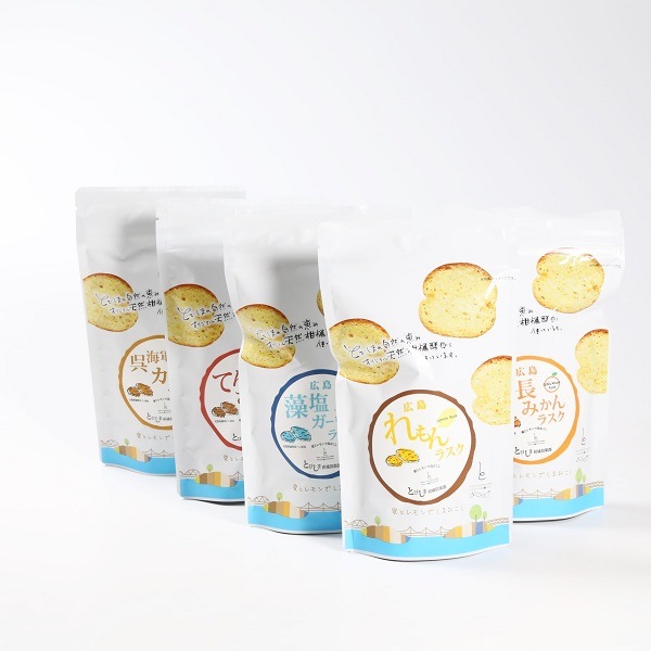 広島/とびしま柑橘倶楽部〉柑橘酵母ラスク5種類×各1袋（全5袋）