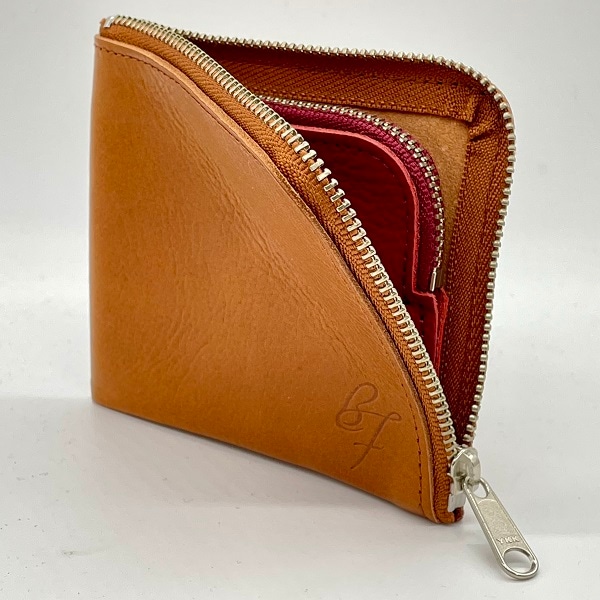 兵庫/Breaful〉コインケース（本ヌメ革）キャメル×レッド