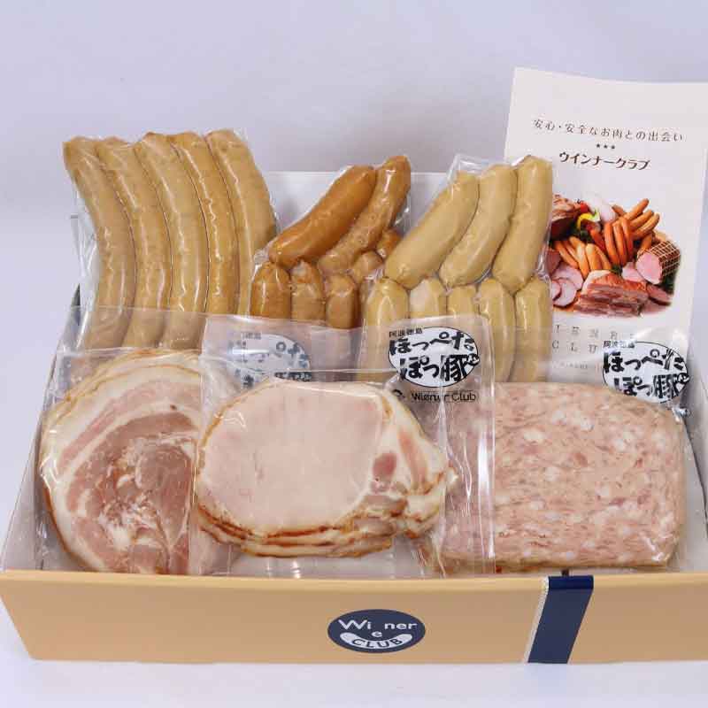 徳島/ウインナークラブ〉阿波美豚無塩せきスライスハムソーセージセット