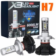 X3 LED PHILIPS H7 ե쥹 η 12000LM KIT LED饤 ָб Υ󥻥顼 X3-H7