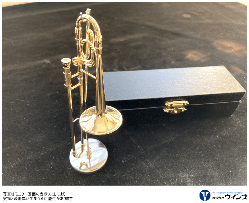 アンティーク管楽器ミニチュア ミニチュア楽器シリーズ 管楽器 （スタンド・ケース付き