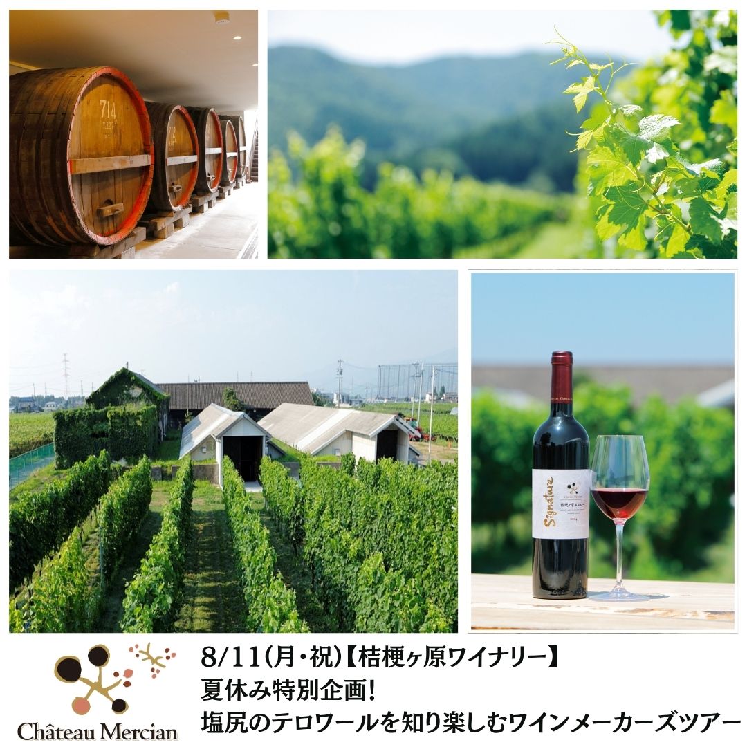 【終了】【桔梗ヶ原ワイナリー】8/11(月・祝)夏休み特別企画!塩尻のテロワールを知り楽しむワインメーカーズツアー