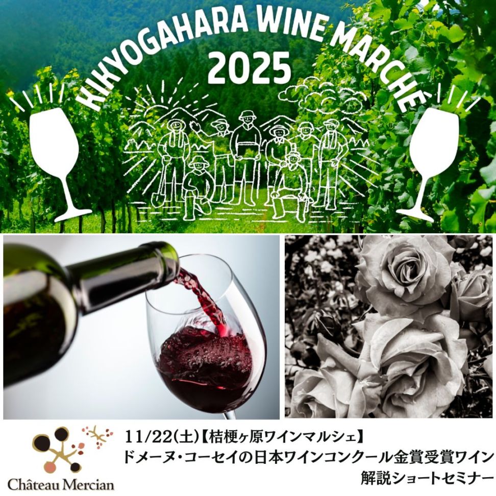 【桔梗ヶ原ワインマルシェ】11/22(土)ドメーヌ・コーセイの日本ワインコンクール金賞受賞ワイン解説ショートセミナー