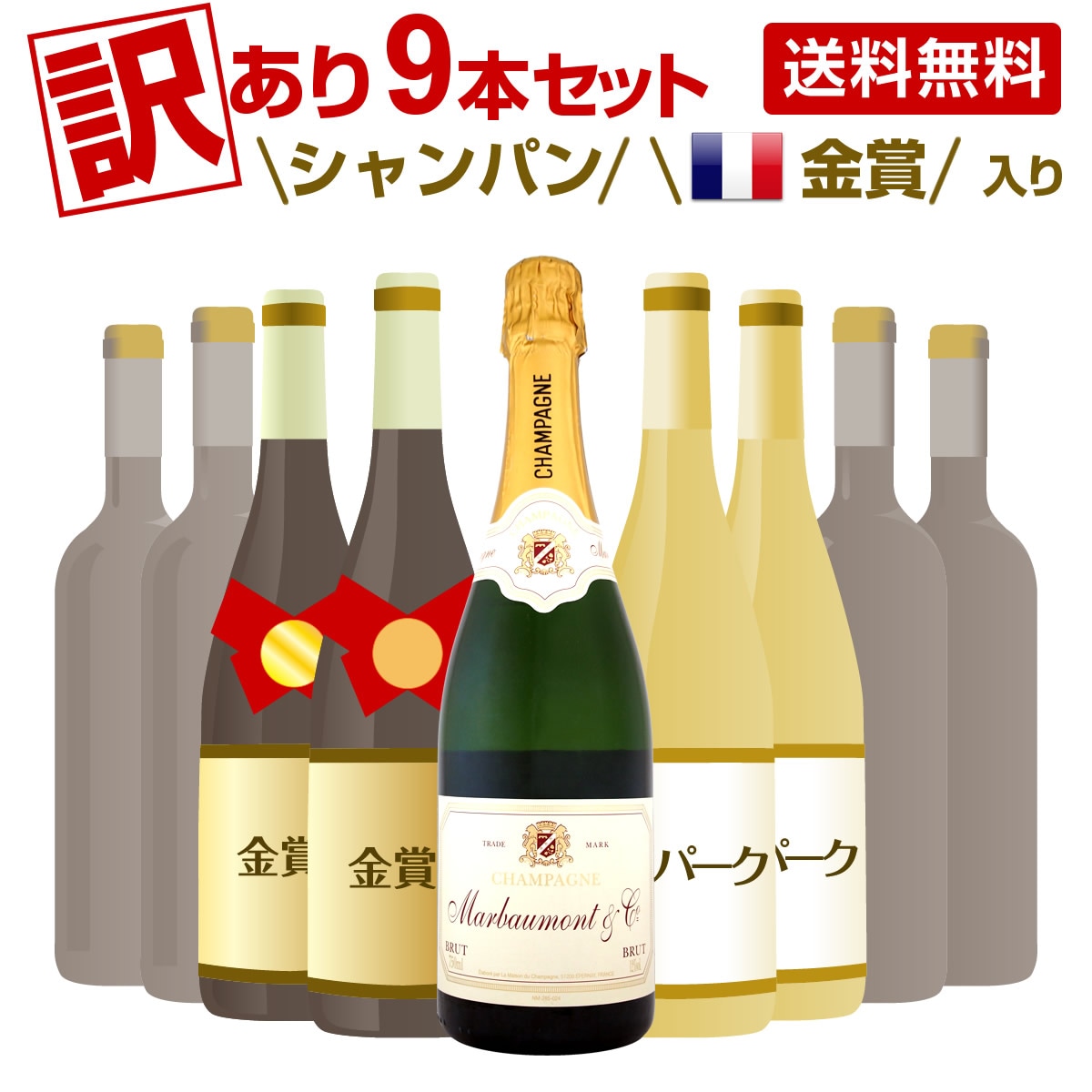 お得！シャンパンセット 送料無料】【訳あり】1本あたり約976円！銘醸が生み出す特別